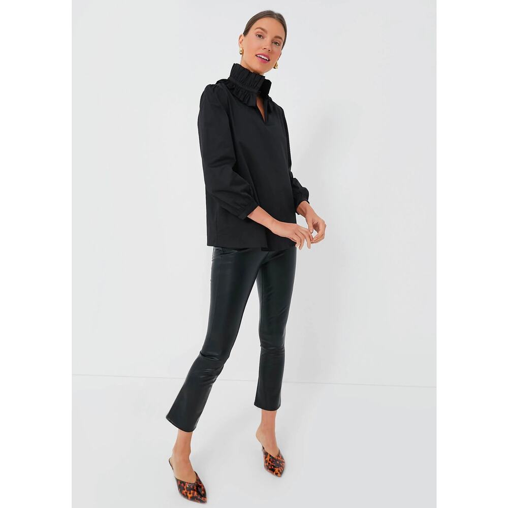TUCKERNUCK Black Ruffle Neck Bouvier Blouse NWT Size XS - Picture 2 of 9